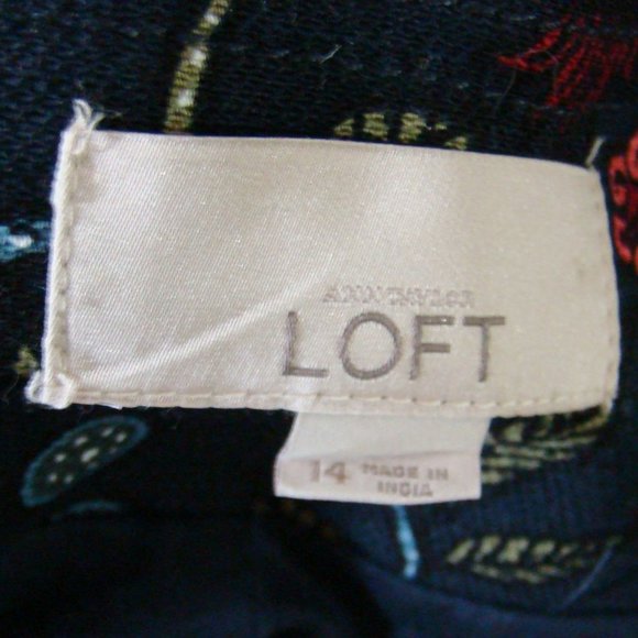 LOFT Primavera Strawberry Floral Fringe Blazer Size 14 - Picture 9 of 12